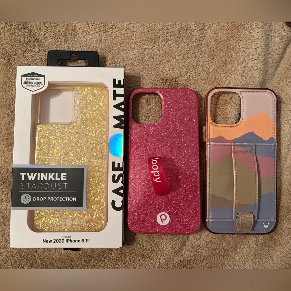 Bundle of 3 cases - Case-mate, Loopy, and Walli for iPhone 12/12 Pro